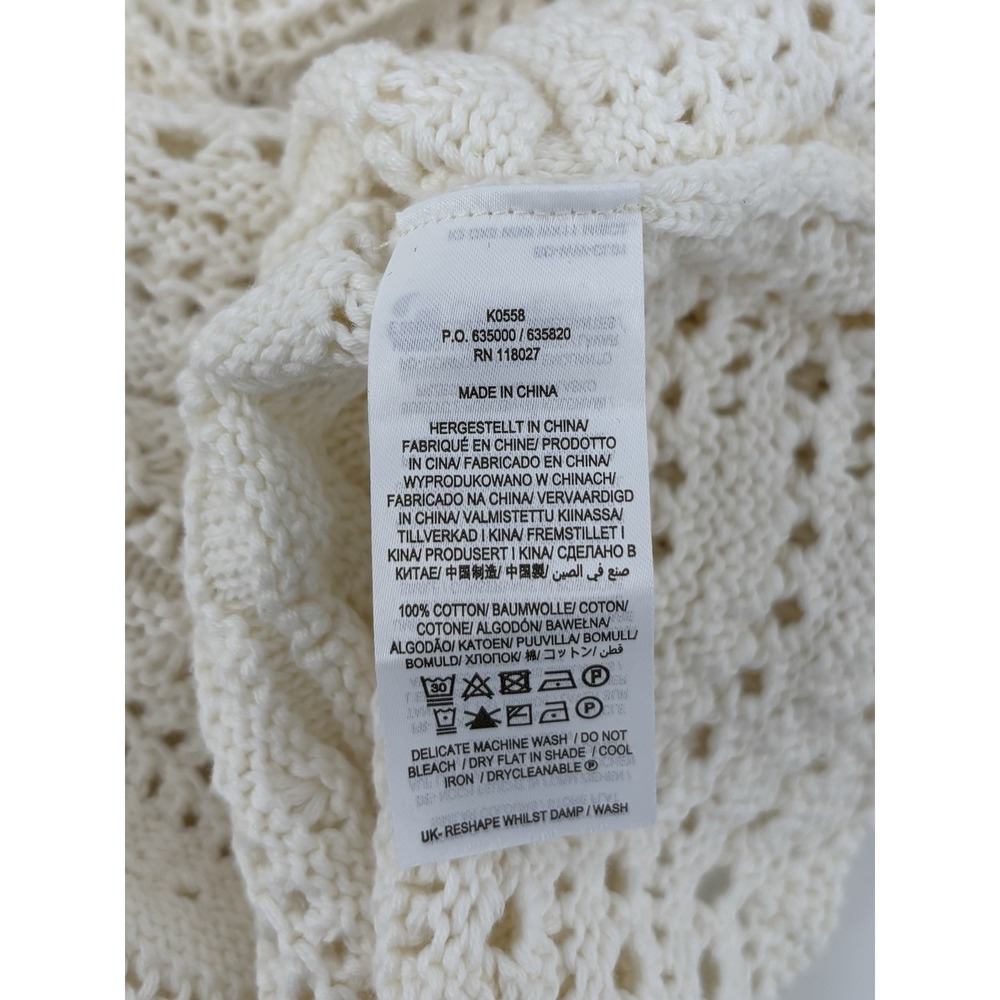 NWT Boden Crochet Pullover Sweater Sz 10 Open Knit 3/4 Sleeve Boho Coastal - Picture 4 of 7